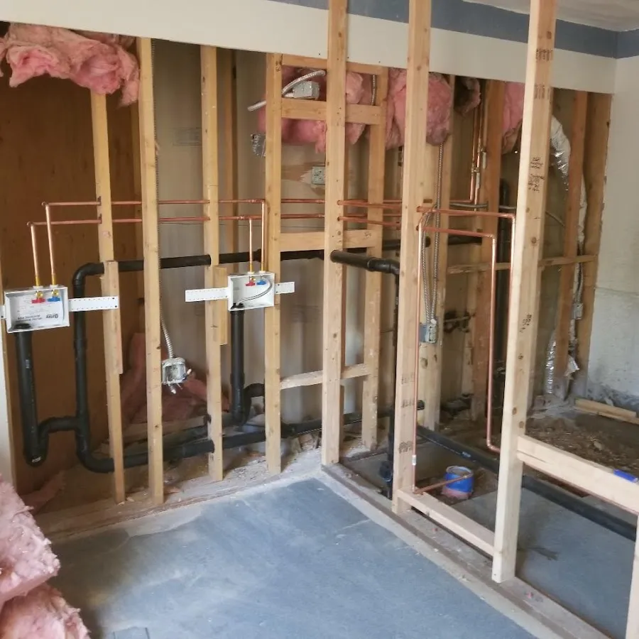 Copper pipe rough-in and plumbing installation in Mahwah